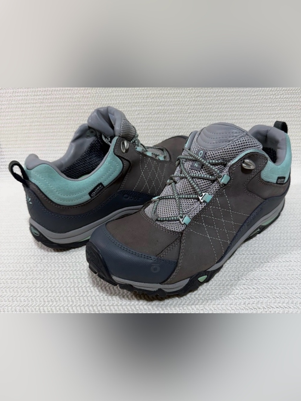 Oboz B-DRY Waterproof Hiking Shoes Gray Aqua Women’s Size 11